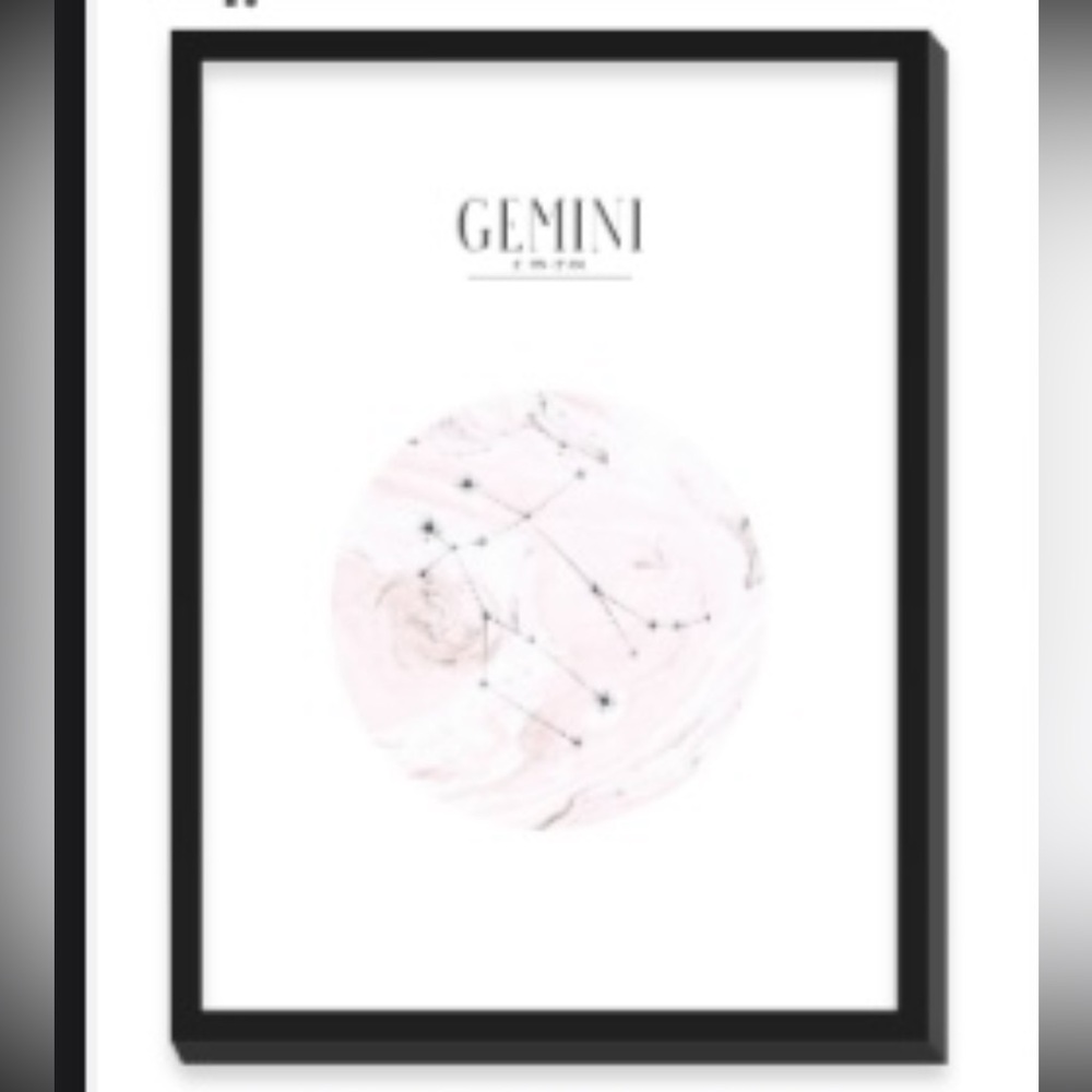 Gemini Zodiac Art Print mixtiles- Black Frame 20x27